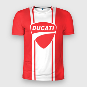 Мужская футболка 3D спортивная с принтом DUCATI в Курске, 100% полиэстер с улучшенными характеристиками | приталенный силуэт, круглая горловина, широкие плечи, сужается к линии бедра | ducati | moto | дукати | мото | мотоспорт