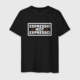 Мужская футболка хлопок с принтом Espresso в Белгороде, 100% хлопок | прямой крой, круглый вырез горловины, длина до линии бедер, слегка спущенное плечо. | barista | cofe | cofee | coffe | coffee | бариста | кофе