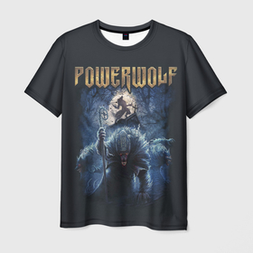 Мужская футболка 3D с принтом POWERWOLF в Новосибирске, 100% полиэфир | прямой крой, круглый вырез горловины, длина до линии бедер | powerwolf | метал | повервольф | повервульф | рок