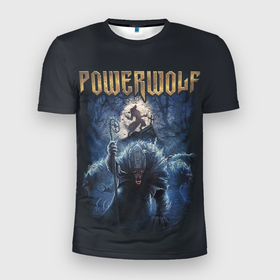 Мужская футболка 3D спортивная с принтом POWERWOLF в Белгороде, 100% полиэстер с улучшенными характеристиками | приталенный силуэт, круглая горловина, широкие плечи, сужается к линии бедра | powerwolf | метал | повервольф | повервульф | рок