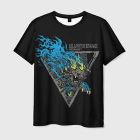 Мужская футболка 3D с принтом Killswitch Engage в Санкт-Петербурге, 100% полиэфир | прямой крой, круглый вырез горловины, длина до линии бедер | animal | atonement | killswitch engage | lion | logo | metal | rock | лев | лого | металл | рок животное