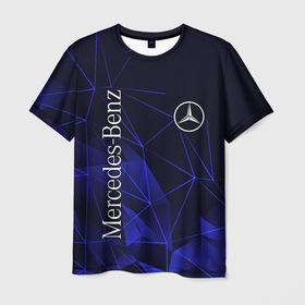 Мужская футболка 3D с принтом MERCEDES в Тюмени, 100% полиэфир | прямой крой, круглый вырез горловины, длина до линии бедер | mercedes | авто | автомобиль | логотип | марка | машина | мерин | мерс | мерседес | надпись | текстура