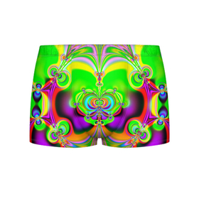 Мужские трусы 3D с принтом КИСЛОТНЫЙ ФРАКТАЛ ГЕОМЕТРИЯ в Кировске, 50% хлопок, 50% полиэстер | классическая посадка, на поясе мягкая тканевая резинка | abstract | abstraction | color | fractal | geometry | paitnt | psy | rdtktr | абстракция | геометрия | краски | неоновые | психоделика | фрактал