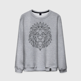 Мужской свитшот хлопок с принтом Геометрический Лев в Курске, 100% хлопок |  | геометрический рисунок | лев | царь зверей