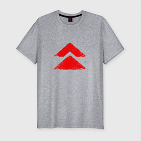 Мужская футболка хлопок Slim с принтом Ghost of Tsushima Red Logo (Z) в Курске, 92% хлопок, 8% лайкра | приталенный силуэт, круглый вырез ворота, длина до линии бедра, короткий рукав | game | ghost of tsushima | jin sakai | samurai | дзин сакай | игра | призрак цусимы | самурай