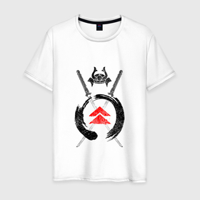 Мужская футболка хлопок с принтом Ghost of Tsushima (Z) в Санкт-Петербурге, 100% хлопок | прямой крой, круглый вырез горловины, длина до линии бедер, слегка спущенное плечо. | Тематика изображения на принте: game | ghost of tsushima | jin sakai | samurai | дзин сакай | игра | призрак цусимы | самурай