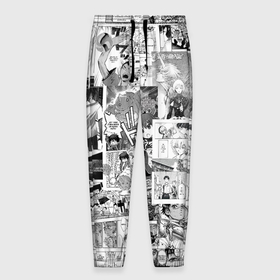 Мужские брюки 3D с принтом MANGA MONOCHROME PATTERN в Тюмени, 100% полиэстер | манжеты по низу, эластичный пояс регулируется шнурком, по бокам два кармана без застежек, внутренняя часть кармана из мелкой сетки | Тематика изображения на принте: anime | art | comics | manga | texture | аниме | арт | комикс | манга | текстура