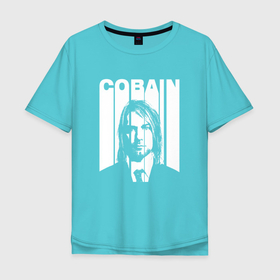 Мужская футболка хлопок Oversize с принтом Курт Кобейн , 100% хлопок | свободный крой, круглый ворот, “спинка” длиннее передней части | kurt cobain | nirvana | курт кобейн | музыка | музыкант | нирвана | певец | рок