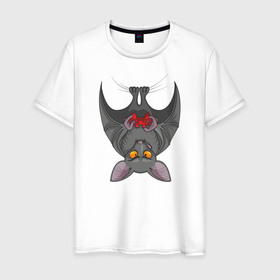 Мужская футболка хлопок с принтом мышь геймер в Белгороде, 100% хлопок | прямой крой, круглый вырез горловины, длина до линии бедер, слегка спущенное плечо. | вампир | летучая мышь | мышь