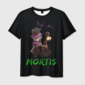 Мужская футболка 3D с принтом Мортис Brawl Stars в Екатеринбурге, 100% полиэфир | прямой крой, круглый вырез горловины, длина до линии бедер | brawl stars | mortis | бравлер | летучая мышь | мортис