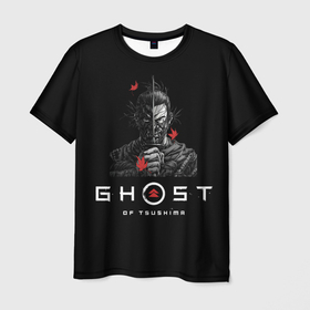 Мужская футболка 3D с принтом Призрак Цусимы , 100% полиэфир | прямой крой, круглый вырез горловины, длина до линии бедер | ghost | ghost of tsushima | tsushima | призрак | призрак цусимы | цусима