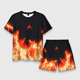 Мужской костюм с шортами 3D с принтом Огонь в Кировске,  |  | fire | в огне | взрыв | огненный | огонь | пожар | текстура