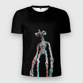 Мужская футболка 3D спортивная с принтом Siren Head Glitch в Тюмени, 100% полиэстер с улучшенными характеристиками | приталенный силуэт, круглая горловина, широкие плечи, сужается к линии бедра | glitch | glitch siren head | rgb | siren head | sirena | глитч | глич | ретро | сирейноголовый | сирена | сиреноголовый