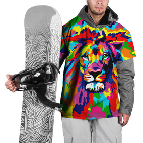 Накидка на куртку 3D с принтом Лев Artistic Art в Санкт-Петербурге, 100% полиэстер |  | king | lion | neon | африка | голова | граффити | грива | дикий | животные | зверь | зодиак | картина | король | краски | красочный | лев | львенок | львиное | львица | неон | неоновые | радуга | радужный | рисунок