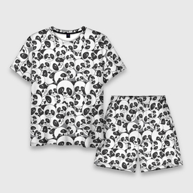 Мужской костюм с шортами 3D с принтом ПАНДОЧКИ в Тюмени,  |  | девушкам | детская | детям | женская | животные | медведи | медведь | медвежата | медвежатки | милота | милый | мишка | мишки | панда | пандочки | панды | паттерн