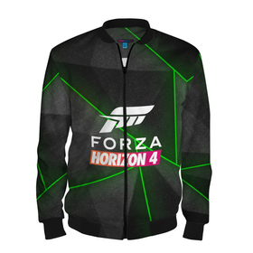 Мужской бомбер 3D с принтом Forza Horizon 4 Hi-tech в Екатеринбурге, 100% полиэстер | застегивается на молнию, по бокам два кармана без застежек, по низу бомбера и на воротнике - эластичная резинка | Тематика изображения на принте: 4 | forza | gamer | games | horizon | racing | ultimate | гонки | форза