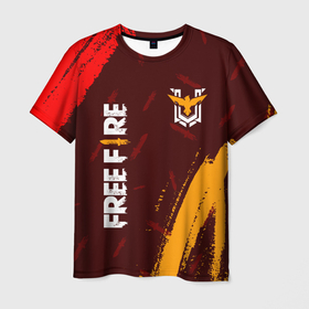 Мужская футболка 3D с принтом FREE FIRE / ФРИ ФАЕР в Новосибирске, 100% полиэфир | прямой крой, круглый вырез горловины, длина до линии бедер | Тематика изображения на принте: afth | ahb | ahbafth | fire | fps | free | freefire | garena | logo | master | mobile | online | акуу | акууашку | ашку | гарена | игра | игры | лого | логотип | логотипы | мастер | мобильная | нож | онлайн | символ | символы | фаер | фире | фпс 