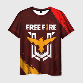 Мужская футболка 3D с принтом FREE FIRE / ФРИ ФАЕР в Новосибирске, 100% полиэфир | прямой крой, круглый вырез горловины, длина до линии бедер | afth | ahb | ahbafth | fire | fps | free | freefire | garena | logo | master | mobile | online | акуу | акууашку | ашку | гарена | игра | игры | лого | логотип | логотипы | мастер | мобильная | нож | онлайн | символ | символы | фаер | фире | фпс 