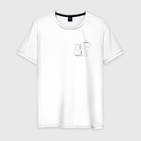 Мужская футболка хлопок с принтом Соберись в Кировске, 100% хлопок | прямой крой, круглый вырез горловины, длина до линии бедер, слегка спущенное плечо. | mood | игра | настроение | пазл | подростки