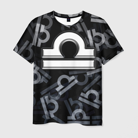 Мужская футболка 3D с принтом Знак Весы (Libra) в Петрозаводске, 100% полиэфир | прямой крой, круглый вырез горловины, длина до линии бедер | libra | абстракция | весы | воздушный | знак | линии | петля | стихия воздуха