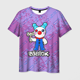 Мужская футболка 3D с принтом Свинка Пигги из Roblox в Белгороде, 100% полиэфир | прямой крой, круглый вырез горловины, длина до линии бедер | pig | piggi | roblox | svinka | игра | пигги
