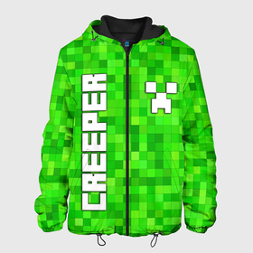 Мужская куртка 3D с принтом MINECRAFT CREEPER в городе Новоалтайск, ткань верха — 100% полиэстер, подклад — флис | прямой крой, подол и капюшон оформлены резинкой с фиксаторами, два кармана без застежек по бокам, один большой потайной карман на груди. Карман на груди застегивается на липучку | creeper | game | minecraft | блоки | игра | квадраты | компьютерная | крипер | криппер | майнкрафт | огонь