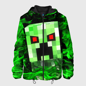 Мужская куртка 3D с принтом MINECRAFT CREEPER в городе Новоалтайск, ткань верха — 100% полиэстер, подклад — флис | прямой крой, подол и капюшон оформлены резинкой с фиксаторами, два кармана без застежек по бокам, один большой потайной карман на груди. Карман на груди застегивается на липучку | creeper | game | minecraft | блоки | игра | квадраты | компьютерная | крипер | криппер | майнкрафт | огонь
