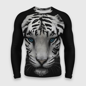 Мужской рашгард 3D с принтом Белый Тигр в Санкт-Петербурге,  |  | tiger | животное | тигр | тигрица | чернобелый