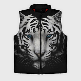 Мужской жилет утепленный 3D с принтом Белый Тигр в Курске,  |  | tiger | животное | тигр | тигрица | чернобелый