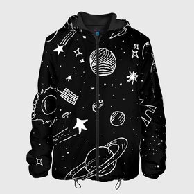 Мужская куртка 3D с принтом Cosmos , ткань верха — 100% полиэстер, подклад — флис | прямой крой, подол и капюшон оформлены резинкой с фиксаторами, два кармана без застежек по бокам, один большой потайной карман на груди. Карман на груди застегивается на липучку | comet | cosmos | moon | planet | satellite | saturn | space | star | weightlessness | звезда | комета | космос | луна | невесомость | планета | сатурн | спутник