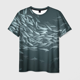 Мужская футболка 3D с принтом Рыбы в Белгороде, 100% полиэфир | прямой крой, круглый вырез горловины, длина до линии бедер | fish | fishing | вода | друг | животные | крючок | лето | море | мужчина | озера | отдых | подарок | природа | рыба | рыбалка | рыбки | улов
