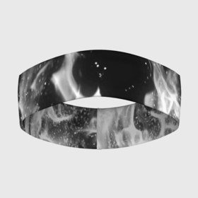 Повязка на голову 3D с принтом ЧЕРНО БЕЛЫЙ ОГОНЬ в Новосибирске,  |  | fire | в огне | взрыв | огненный | огонь | пожар | текстура