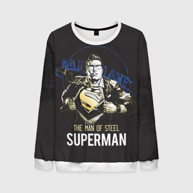 Мужской свитшот 3D с принтом Supermen в Курске, 100% полиэстер с мягким внутренним слоем | круглый вырез горловины, мягкая резинка на манжетах и поясе, свободная посадка по фигуре | man | steel | superman | vdzajul | супермен | супермэн