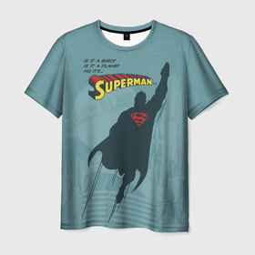 Мужская футболка 3D с принтом Is it a bird? в Тюмени, 100% полиэфир | прямой крой, круглый вырез горловины, длина до линии бедер | man | steel | superman | vdzajul | супермен | супермэн