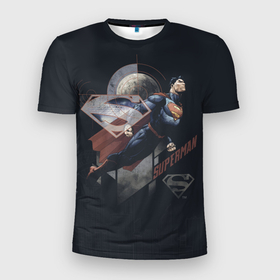 Мужская футболка 3D спортивная с принтом Superman в Курске, 100% полиэстер с улучшенными характеристиками | приталенный силуэт, круглая горловина, широкие плечи, сужается к линии бедра | man | steel | superman | vdzajul | супермен | супермэн
