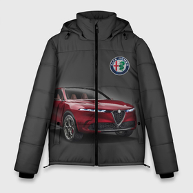 Мужская зимняя куртка 3D с принтом Alfa Romeo в Петрозаводске, верх — 100% полиэстер; подкладка — 100% полиэстер; утеплитель — 100% полиэстер | длина ниже бедра, свободный силуэт Оверсайз. Есть воротник-стойка, отстегивающийся капюшон и ветрозащитная планка. 

Боковые карманы с листочкой на кнопках и внутренний карман на молнии. | alfa romeo | car | italy | prestige | автомобиль | альфа ромео | италия | престиж