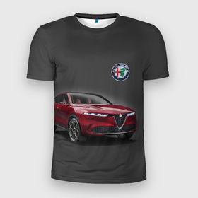 Мужская футболка 3D спортивная с принтом Alfa Romeo в Белгороде, 100% полиэстер с улучшенными характеристиками | приталенный силуэт, круглая горловина, широкие плечи, сужается к линии бедра | alfa romeo | car | italy | prestige | автомобиль | альфа ромео | италия | престиж