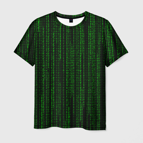 Мужская футболка 3D с принтом Matrix в Кировске, 100% полиэфир | прямой крой, круглый вырез горловины, длина до линии бедер | matrix | интернет | код | компьютер | матрица | символы | хакер