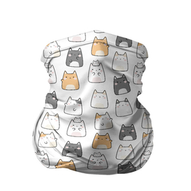 Бандана-труба 3D с принтом Толстые котики в Екатеринбурге, 100% полиэстер, ткань с особыми свойствами — Activecool | плотность 150‒180 г/м2; хорошо тянется, но сохраняет форму | cute | japan | japanese | k pop | kawaii | korea | korean | детские | забавные | к поп | кавайные | кей поп | корейские | котики | коты | котята | котятки | кошки | милые | прикольные | пухленькие | пухлые | смешные | счастливые