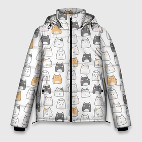 Мужская зимняя куртка 3D с принтом Толстые котики в Петрозаводске, верх — 100% полиэстер; подкладка — 100% полиэстер; утеплитель — 100% полиэстер | длина ниже бедра, свободный силуэт Оверсайз. Есть воротник-стойка, отстегивающийся капюшон и ветрозащитная планка. 

Боковые карманы с листочкой на кнопках и внутренний карман на молнии. | cute | japan | japanese | k pop | kawaii | korea | korean | детские | забавные | к поп | кавайные | кей поп | корейские | котики | коты | котята | котятки | кошки | милые | прикольные | пухленькие | пухлые | смешные | счастливые