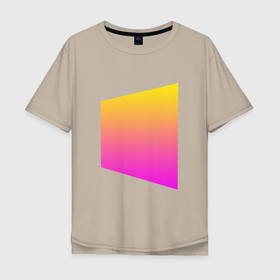 Мужская футболка хлопок Oversize с принтом Перспектива в Тюмени, 100% хлопок | свободный крой, круглый ворот, “спинка” длиннее передней части | градиент | квадрат | прямоугольник | фигуры