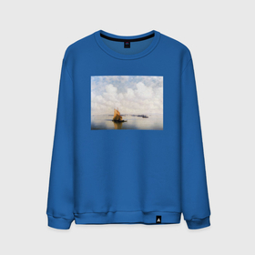 Мужской свитшот хлопок с принтом картина Айвазовского в Кировске, 100% хлопок |  | Тематика изображения на принте: айвазовский | корабль | море | облака | рисунок