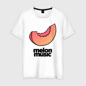 Мужская футболка хлопок с принтом MELON MUSIC в Екатеринбурге, 100% хлопок | прямой крой, круглый вырез горловины, длина до линии бедер, слегка спущенное плечо. | mayot | melon | music | seemee | yungway | вэй | дыни | майот | мелон | мьюзик | сими | янг | янгвэй