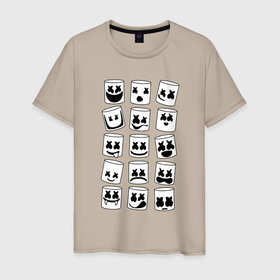 Мужская футболка хлопок с принтом MARSHMELLO в Курске, 100% хлопок | прямой крой, круглый вырез горловины, длина до линии бедер, слегка спущенное плечо. | marshmello | американский | диджей | жанре | музыкальный | музыки | продюсер | электронной