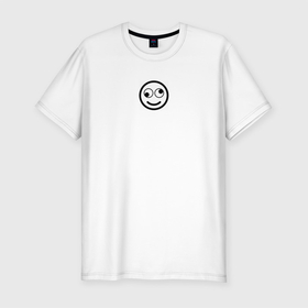 Мужская футболка хлопок Slim с принтом SMILE в Санкт-Петербурге, 92% хлопок, 8% лайкра | приталенный силуэт, круглый вырез ворота, длина до линии бедра, короткий рукав | майка | майка смайлик | смайл | смайлик | топ
