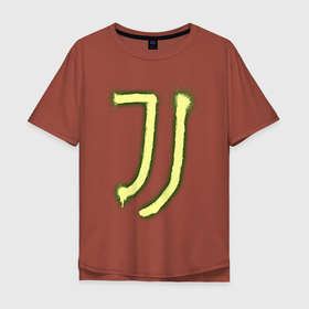 Мужская футболка хлопок Oversize с принтом Juventus | Spray logo (2021) в Екатеринбурге, 100% хлопок | свободный крой, круглый ворот, “спинка” длиннее передней части | 0x000000123 | juve | juventus | ronaldo | юве | ювентус