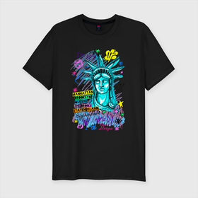 Мужская футболка премиум с принтом New York Статуя Свободы в Белгороде, 92% хлопок, 8% лайкра | приталенный силуэт, круглый вырез ворота, длина до линии бедра, короткий рукав | bronx | brooklyn | city | liberty | manhattan | new york | queens | retro | staten island | usa | vintage | бронкс | бруклин | винтаж | квинс | мантэттен | манхеттен | манхэттэн | нью джерси | нью йорк | ретро | статуя свободы | стейтен айленд | 
