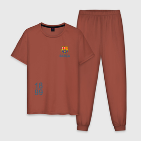 Мужская пижама хлопок с принтом FC Barcelona | 18/99 (2021) , 100% хлопок | брюки и футболка прямого кроя, без карманов, на брюках мягкая резинка на поясе и по низу штанин
 | Тематика изображения на принте: 0x000000123 | barca | barcelona | fcb | messi | барса | барселона | месси | фкб