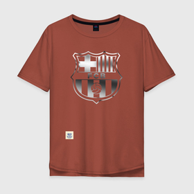Мужская футболка хлопок Oversize с принтом FC Barcelona | Gradient effect (2021) в Петрозаводске, 100% хлопок | свободный крой, круглый ворот, “спинка” длиннее передней части | 0x000000123 | barca | barcelona | fcb | messi | барса | барселона | месси | фкб