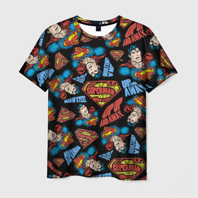 Мужская футболка 3D с принтом Up up and away в Тюмени, 100% полиэфир | прямой крой, круглый вырез горловины, длина до линии бедер | man | steel | superman | vdzajul | супермен | супермэн